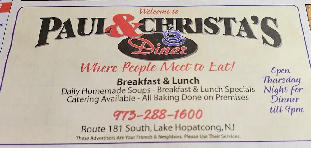 Paul & Christa's Diner Menu image 4